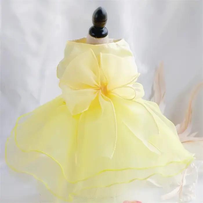 Bleu jaune rose vert violet chien robe filles luxe dentelle Chihuahua