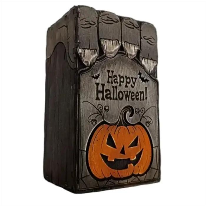 Trésor créatif Halloween citrouille lanterne boîte en bois
