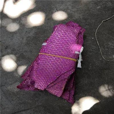 25*10 cm coloré véritable saumon peau de poisson pièce en cuir multicolore bricolage sac ceinture chaussures accessoires