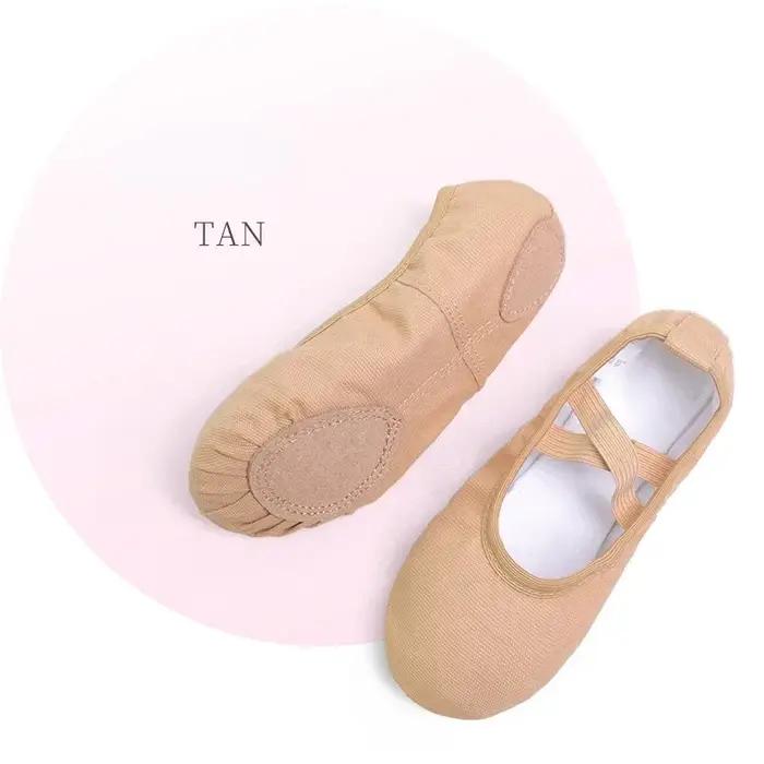 Chaussures de ballet Ludancky pour femmes en toile avec semelle en liège pour danse classique et entraînement confortable