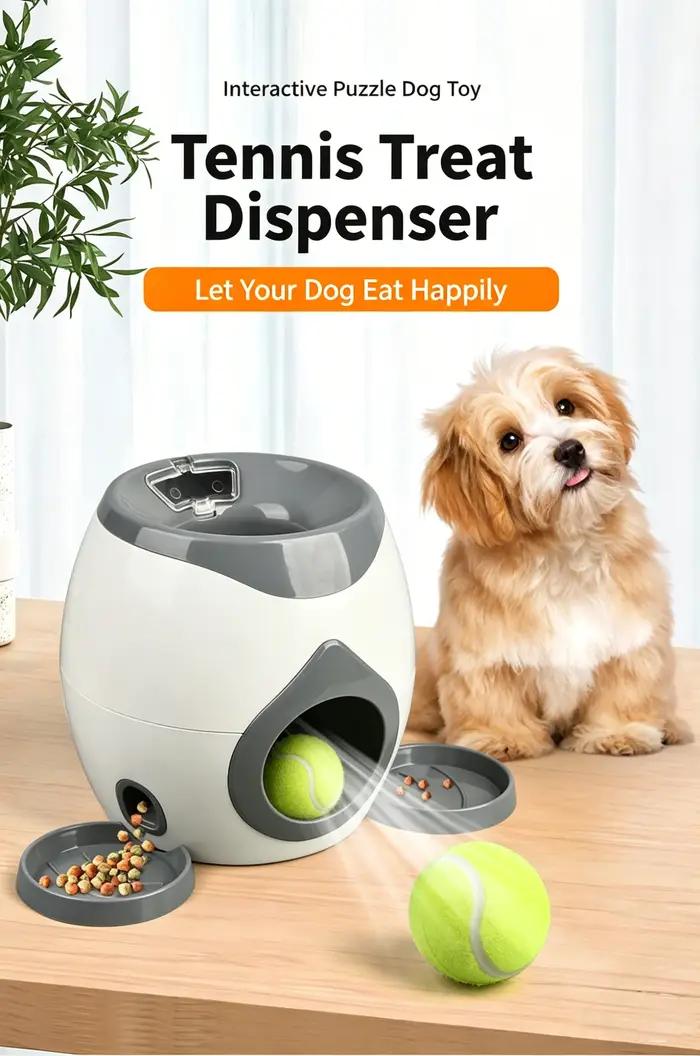 Lanceur automatique de balles pour chien machine à récompenses alimentaires interactivité pour chiens petites et moyennes tailles jeux promenades花园中最适合小型和中型犬的自动投球器玩具,带食物奖励机,为您的爱宠增添乐趣与活力