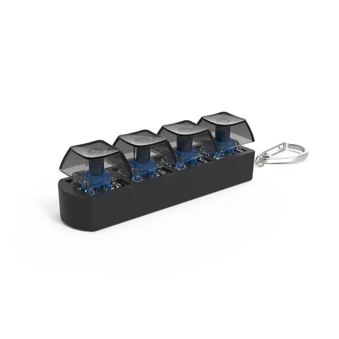 4 touches bouton de doigt jouets Anti-stress clavier mécanique Keycaps bureau décompression apaisant porte-clés cadeaux