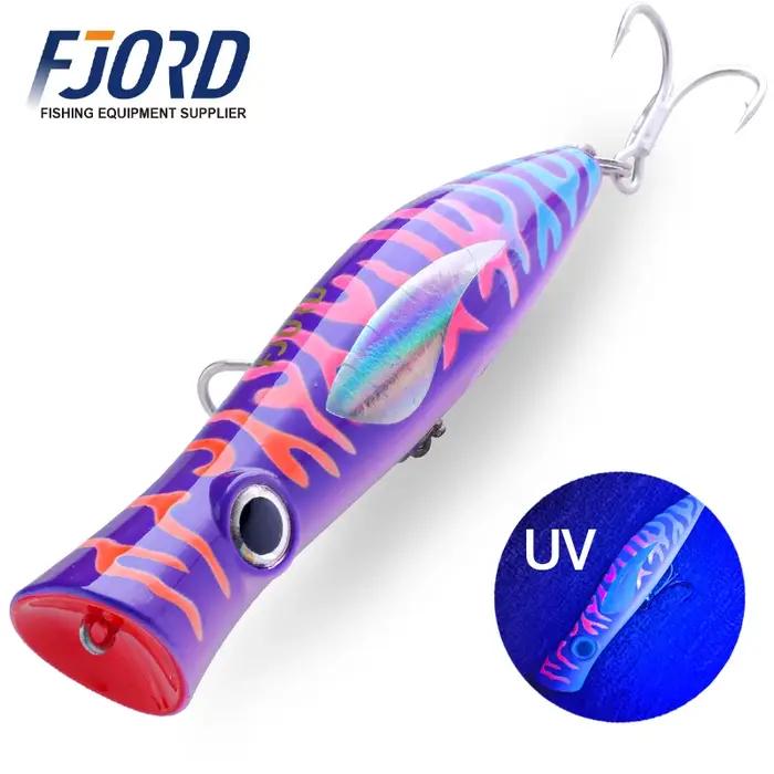 FJORD Popper leurre de pêche 49g Topwater Surface flottante appât avec triple crochets grande bouche