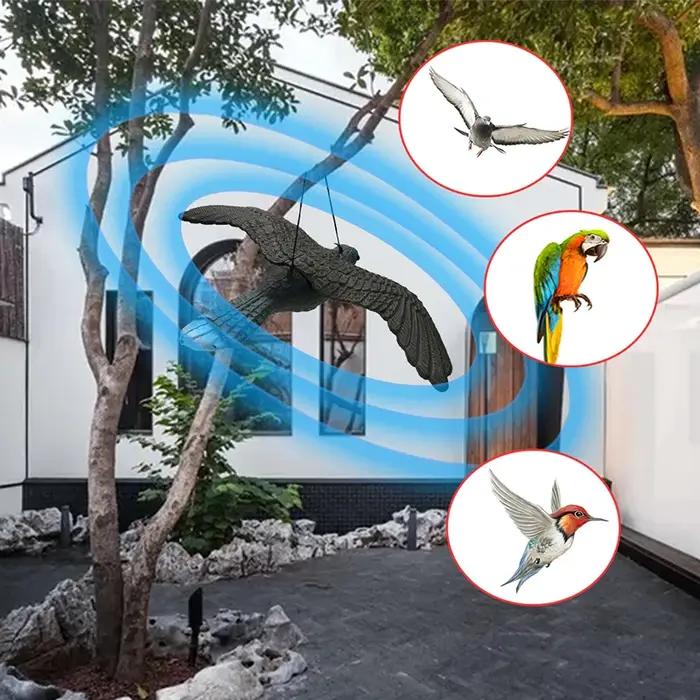 Dissuasif oiseaux en forme de faucon corbeau volant réaliste pour protection jardin clôture terrasse occassions spéciales