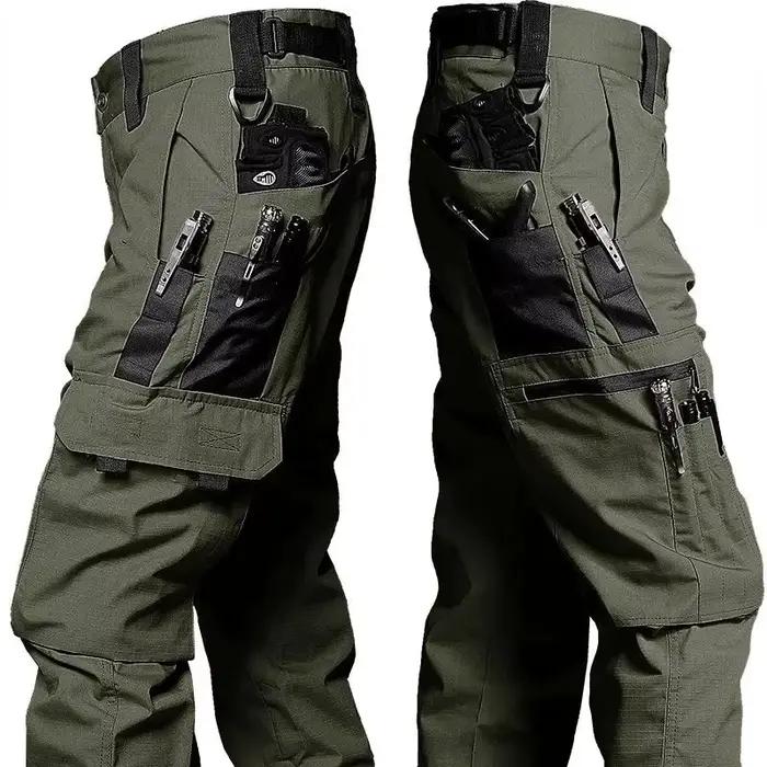Pantalon tactique homme multi-poches imperméable pour randonnée et travail outdoor
