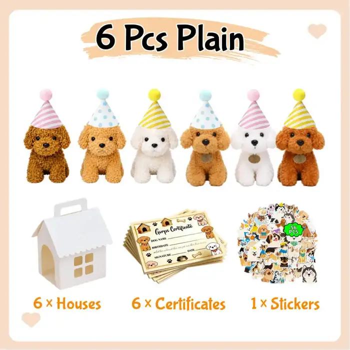 Kits DIY Adopt A Puppy - Cadeaux de fête avec animaux en peluche et maison pour chien à construire soi-même pour jouets, remise de diplôme, baby shower, cadeaux d'anniversaire