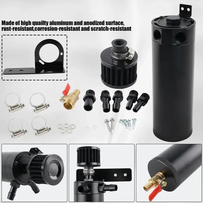 Kit de Récupération d'Huile Noir à 2 Ports de 750ml, Réservoir Universel à Déflecteur, Précieux avec