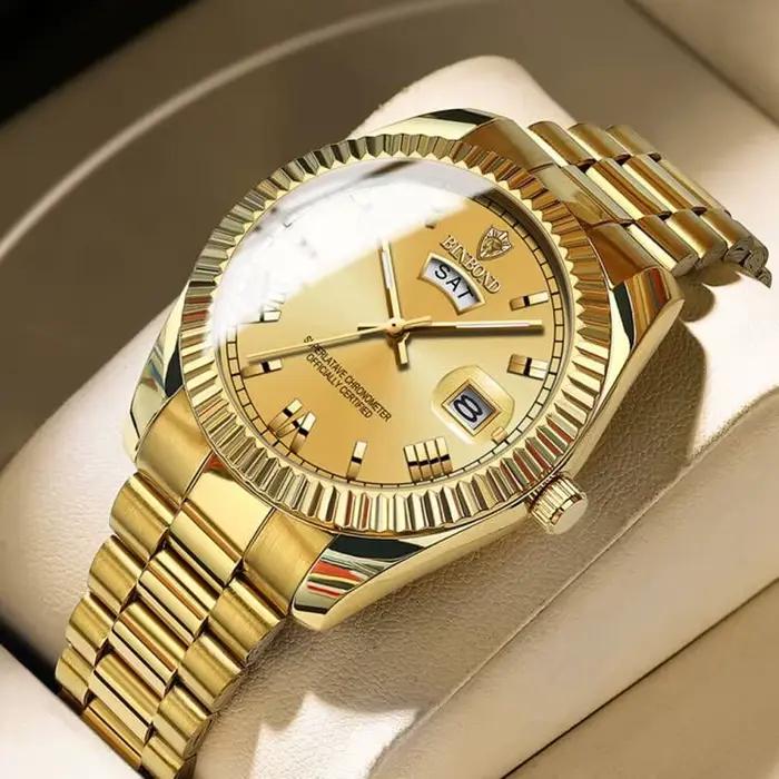 Montre homme BINBOND sport affaires - Montre quartz étanche lumineuse avec calendrier personnalisée