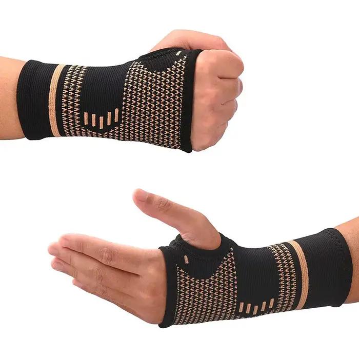1 pièces bracelet de poignet en Fiber de cuivre élastique Sport pansement bracelet main soutien de g