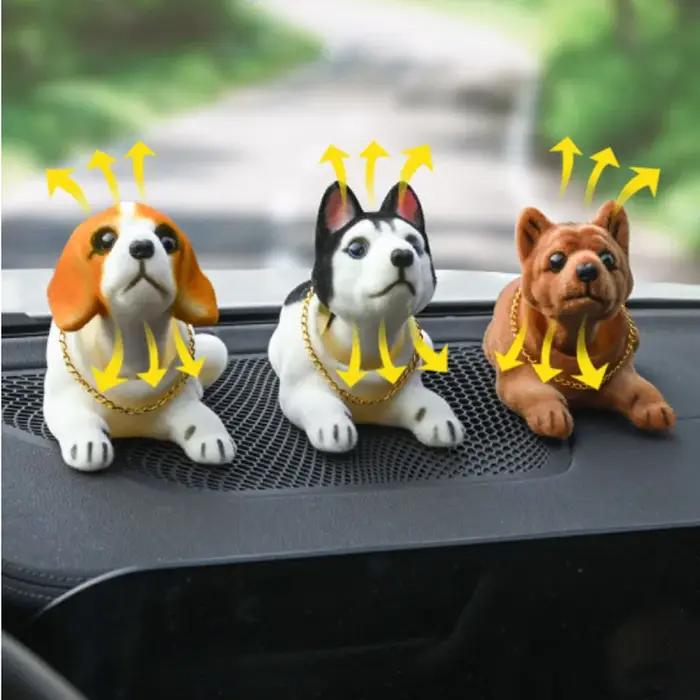 Ornements de voiture poupée Husky Beagle St Bernard berger secouer la tête chien canard décoration Auto intérieur accessoires mignon cadeaux créatifs