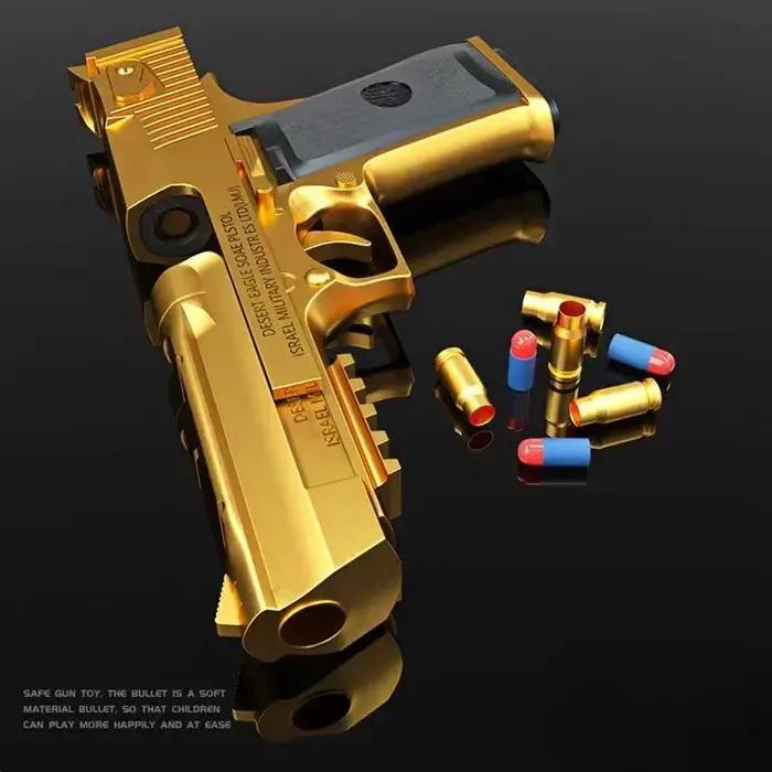 Pistolet jouet Desert Eagle à éjection de douilles, pistolet airsoft à balles en mousse souple, arme de CS pour jeu de tir en extérieur, cadeau d'Halloween ou d'anniversaire