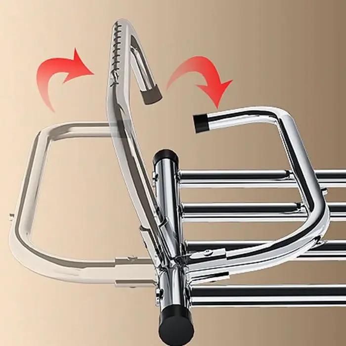 Étendoir à vêtements évolutif en acier inoxydable réglable pour balcon et terrasse, design moderne et durable pour rangement et organisation de vêtements