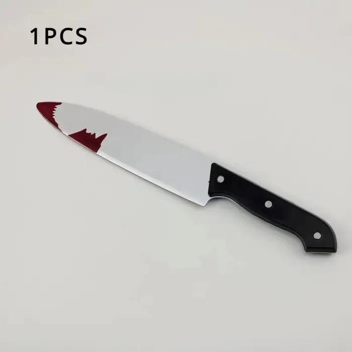 Couteau sanglant 30 cm – Arme réaliste en plastique pour Halloween – Lame d'horreur – Accessoire de déguisement pour