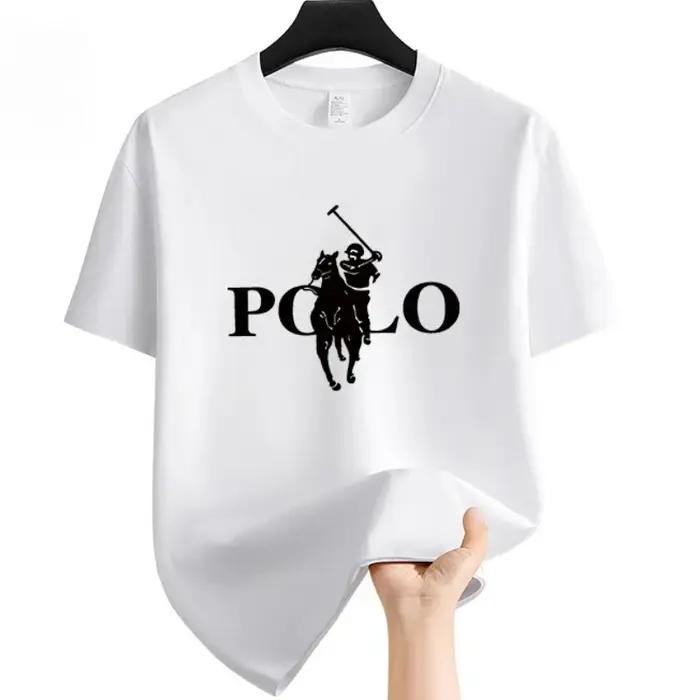 T-shirt en polyester décontracté pour hommes, imprimé, col rond, léger et respirant, parfait pour l'été et les journées décontractées