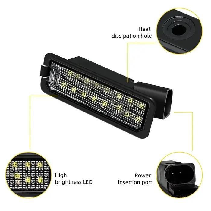 Pour VW GTi Golf 4 5 6 7 MK4 MK5 MK6 MK7 Passat B7 CC EOS Scirocco Beetle 2 pièces LED feux de plaque d'immatriculation avec Canbus