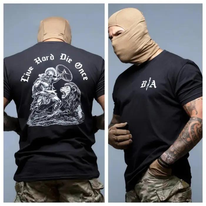 T-shirt décontracté d'été de style artistique militaire Die Once Brothers pour hommes et femmes, mar