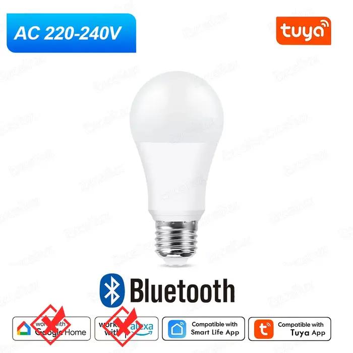 Tuya E27 lampe à LED App contrôle Bluetooth/WiFi ampoule LED 15W RGB CW WW