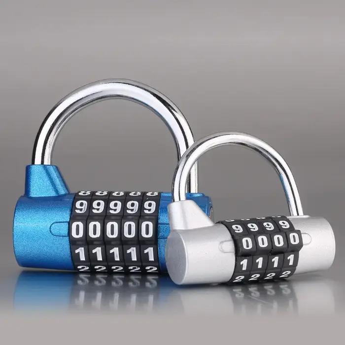 Combinasion xmshxltd à 4,5 chiffres sécurisée, cadenas à clé, alliage de zinc, certifiée CE, pour voyages et sécurisation d'outils et espaces de rangement, offerte en plusieurs couleurs élégantes