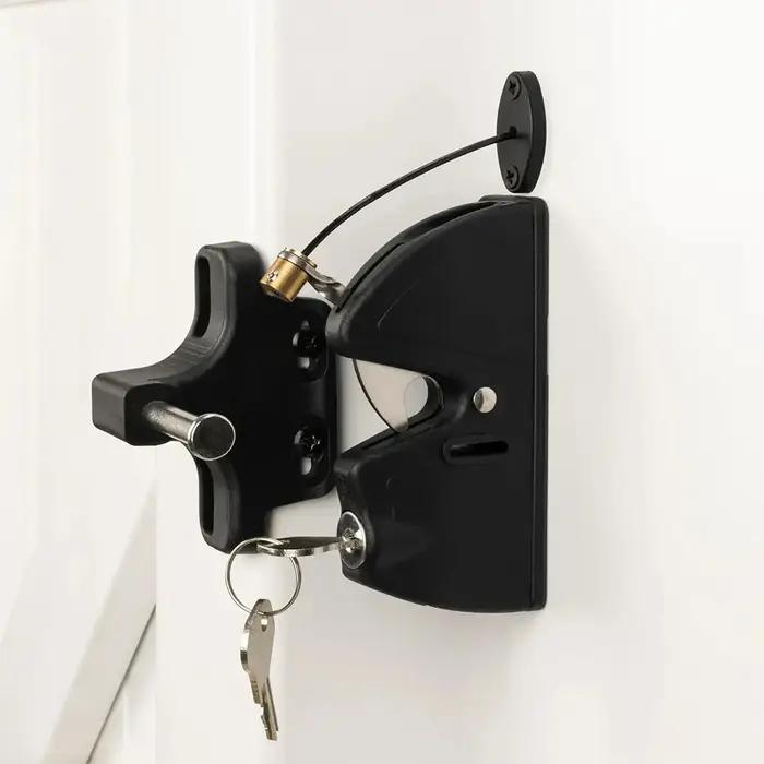 Espace extérieur sécurisé avec clé verrouillable 2 côtés loquet de porte clé diverses serrures de clôture verrouillage automatique serrure de clôture