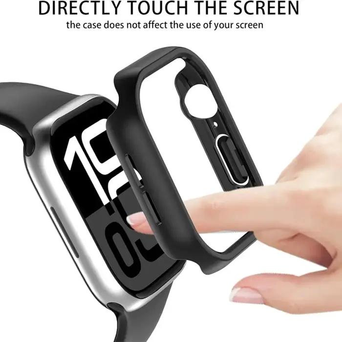 Coque de protection Apple Watch 45mm 41mm 44mm 40mm 42mm 38mm en plastique mate robuste pour hommes et femmes avec cadre pare-chocs sans verre pour séries 7 6 5 4 3 2 1