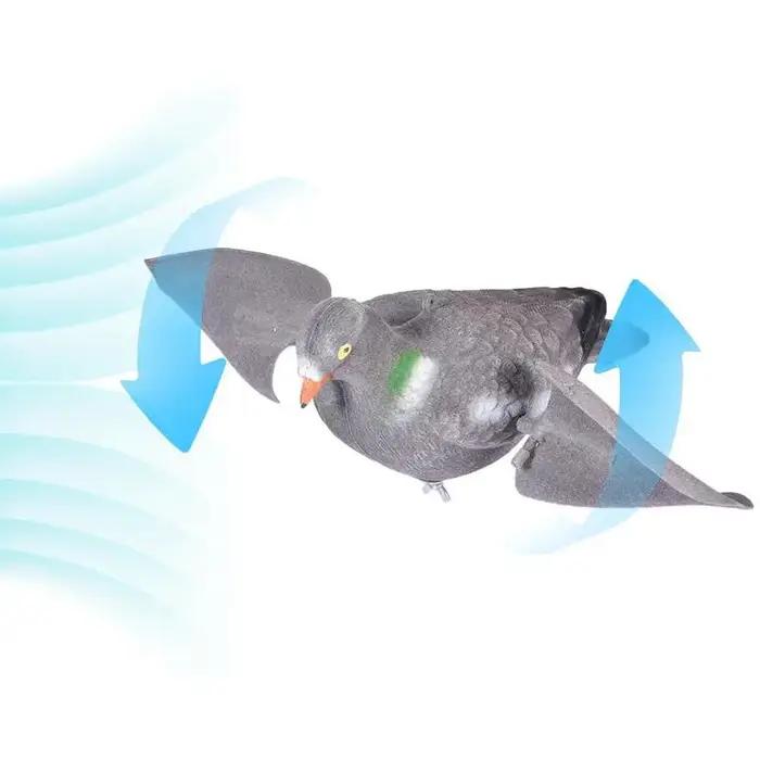 Leurre de pigeon tournoyant réaliste pour chasse - colombe peinte avec ailes volantes décor jardin