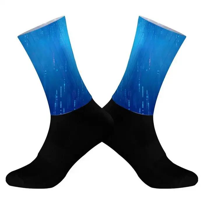 Chaussettes vélo chasse 2024 anti-dérapantes sans coutures respirantes hommes aérodynamiques