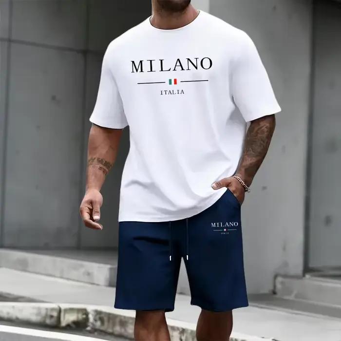 Ensemble de survêtement homme : T-shirt à manches courtes et short de sport – Collection été 2026 – Style italien –