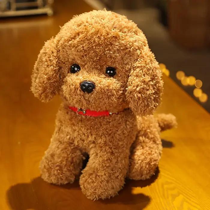 Teddy chien chanceux en peluche réaliste jouet de collection pour adultes et enfants occasions spéciales cadeau d'anniversaire ou de Noël