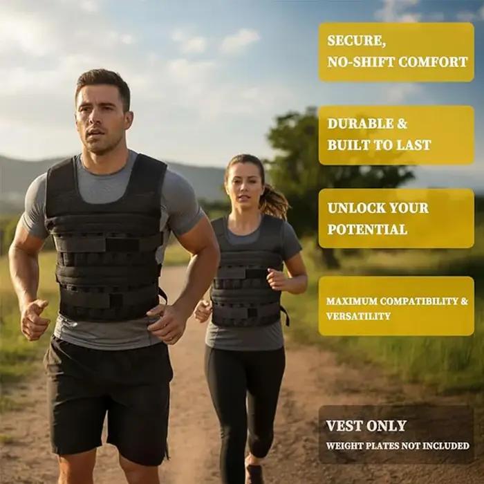 Gilet lesté réglable de 20 kg pour entraînement en force, boxe, course à pied, vêtements d'entraînement pour homme et femme, matériel d'entraînement sportif