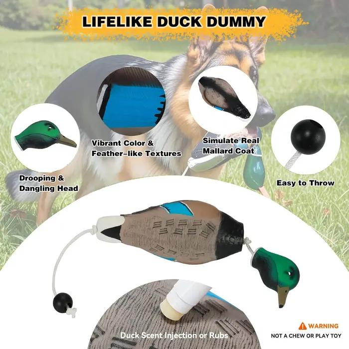 Leurre canard mort flottant pour entraînement chiens de chasse - Bumper durable pour retrievers - Gibier d'eau