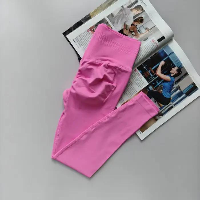 Leggings taille haute sans couture, pantalon de Fitness pêche, serré, extensible, fin, séchage rapid