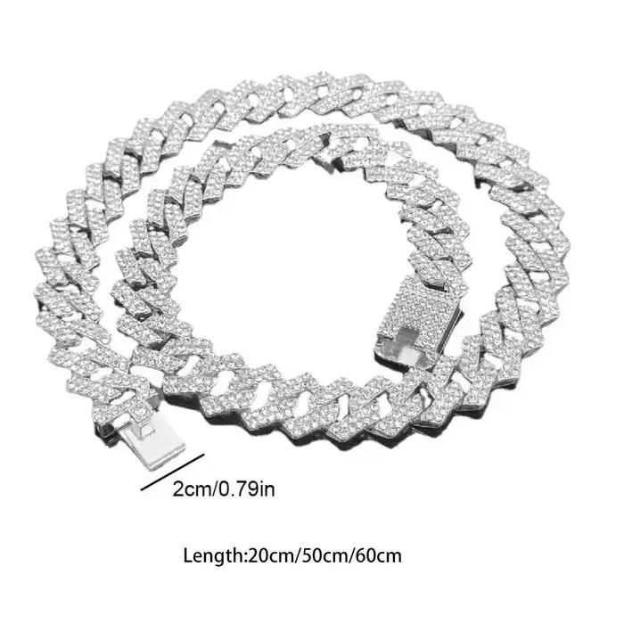 Harnais de chaîne de collier de chien en métal de luxe avec diamant