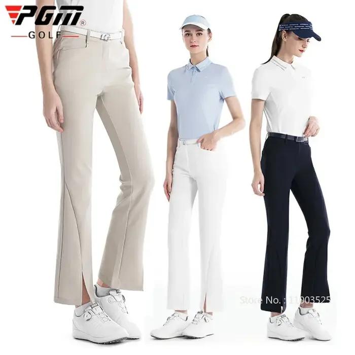 PGM femmes vêtements cheville évasé pantalon de Golf taille haute pantalons de Golf dames printemps pantalons de sport élastique fendu mince pantalons de survêtement