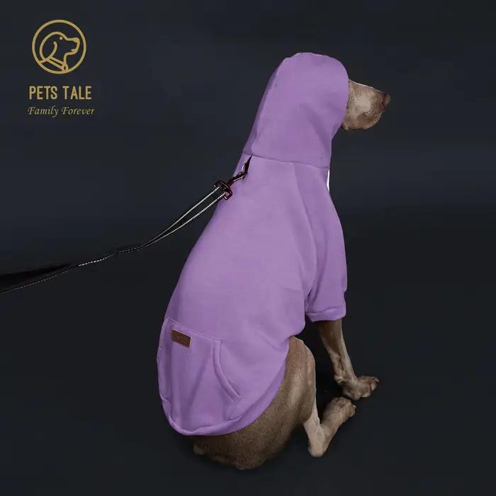Sweat à capuche pour chien de couleur unie avec poche
