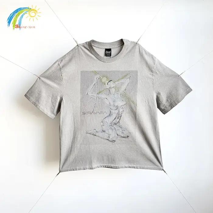26SS High Street Vintage lavé sale Saint T-Shirt hommes femmes Top qualité coton