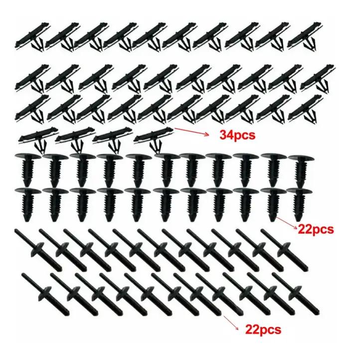 Ensemble de Rivets à vis pour Jeep Wrangler JK 2007 – 2017, 78 pièces, Rivets en plastique pour pare