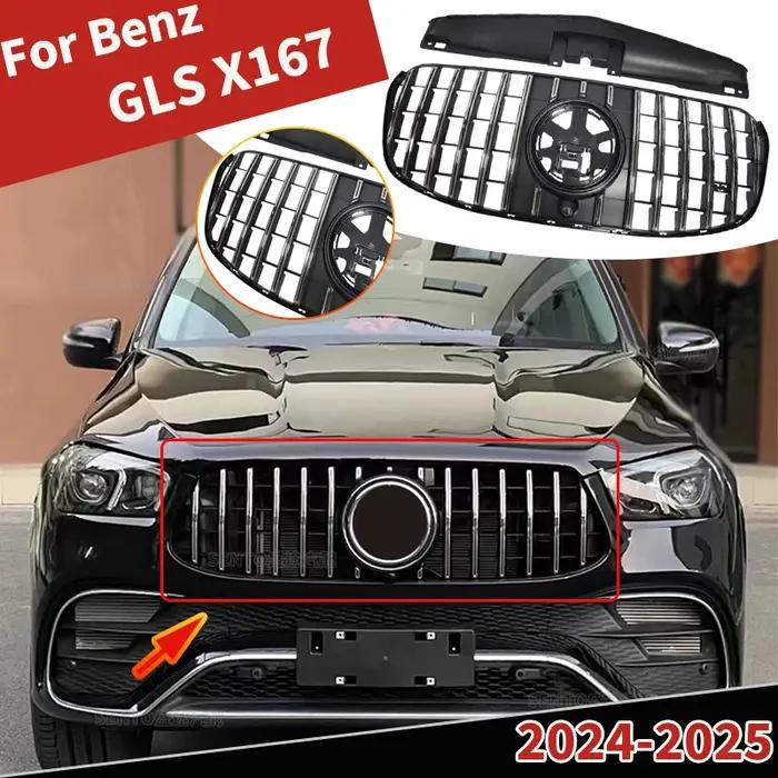 Grilles de course avant style GT pour Mercedes Benz GLS X167 2024 2025 GLS400 GLS450 GLS580 protection pare-chocs garniture vert armée herbe verte