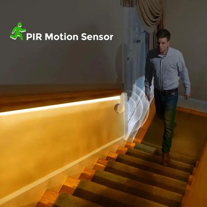Bande lumineuse LED avec capteur de mouvement PIR sans fil, 12V, pour bricolage, cuisine, rétro-écla