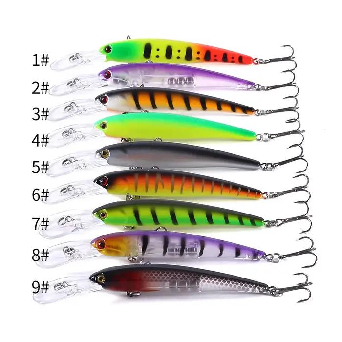 Leurre méné rigide avec bandes, appât artificiel Wobbler idéal pour la pêche à la traîne, 12cm, 10g,