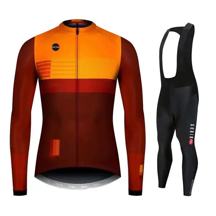 Gobikcomparator-Ensemble de cyclisme respirant à manches longues pour hommes, vêtements de vélo de m
