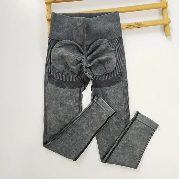 Leggings sans couture Tie-Dye pour femmes – Ascenseur de pêche taille haute