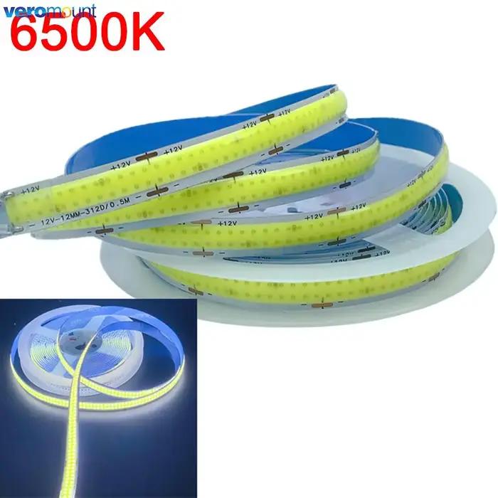 Bande lumineuse LED COB double nucléoFlexible, haute luminosité, DC 12V, 24V, 624 gible/m, 616 gible