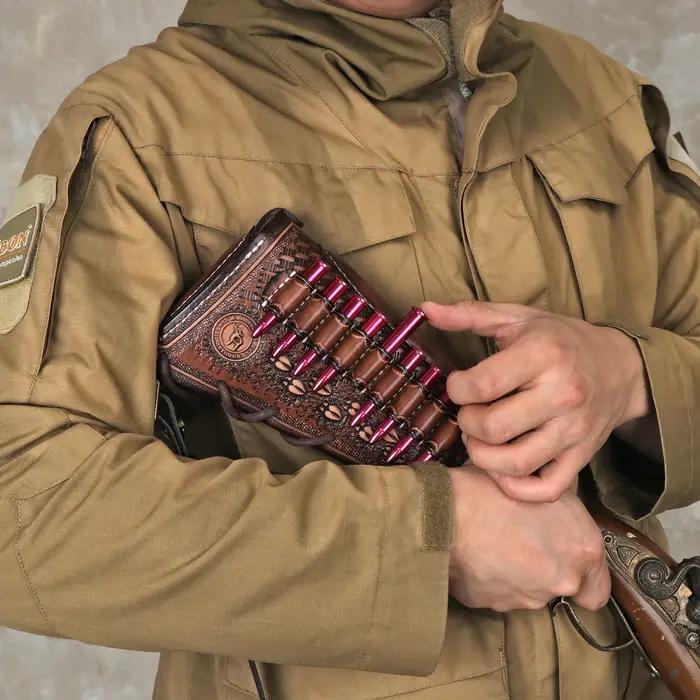 Tourbon-Couverture de crosse en cuir pour fusil