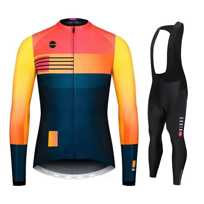 Gobikcomparator-Ensemble de cyclisme respirant à manches longues pour hommes, vêtements de vélo de m