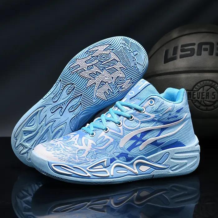 Chaussures de basket-ball pour hommes montantes souples et légères polyesters PVC confortables pour hommes occasions de sport et entraînement