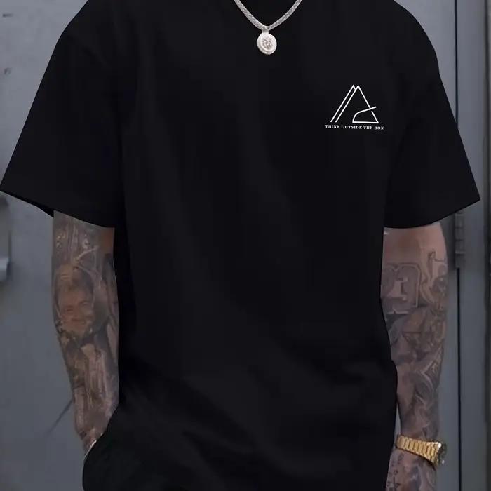 T-shirt homme GUILAN 100% coton décontracté avec impression géométrique grande lettre pour homme, été, printemps, shopping, confort et style