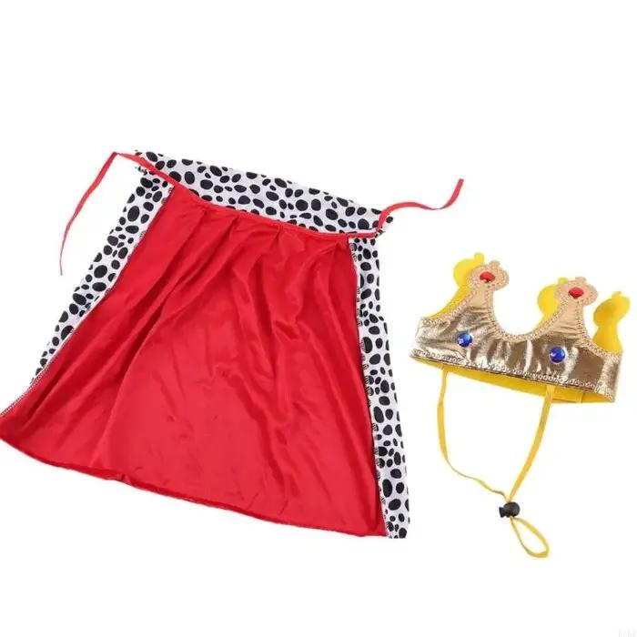 Ensemble costumes pour chiens avec enveloppe rouge casque doré