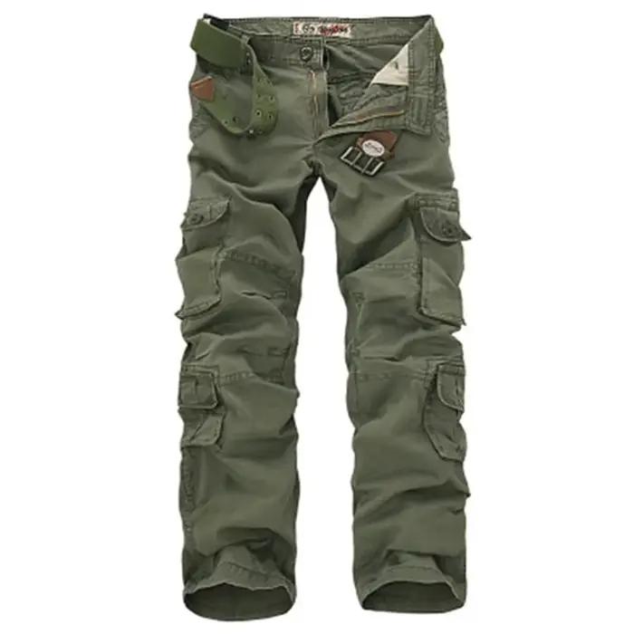 Pantalon cargo homme décontracté multi-poches en coton drap fin pour look urbain toute saison