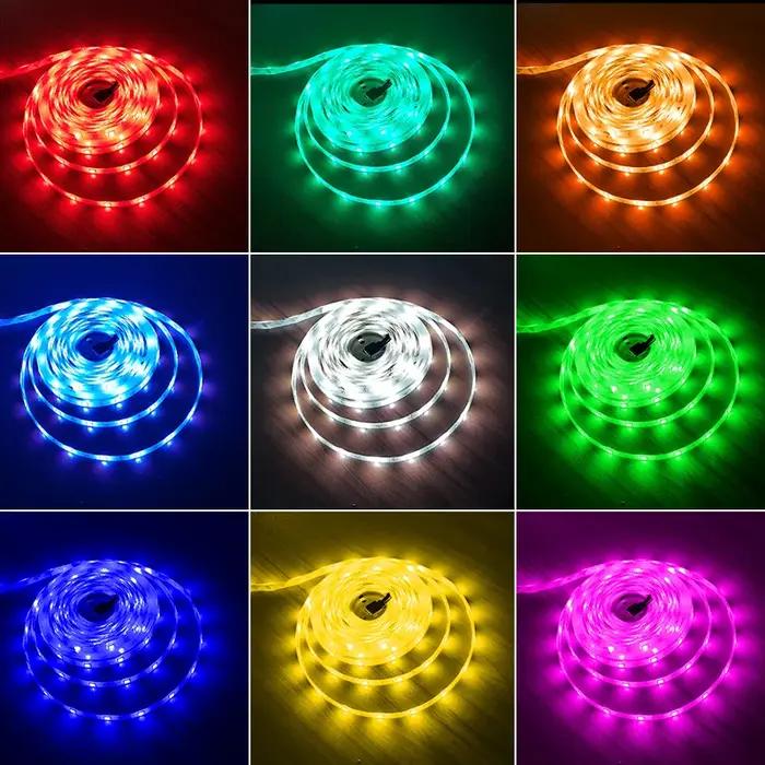 Bande lumineuse LED USB 16LED/mètre, Bluetooth RGB, lampe de rétro-éclairage TV Flexible 5050 5V, Di