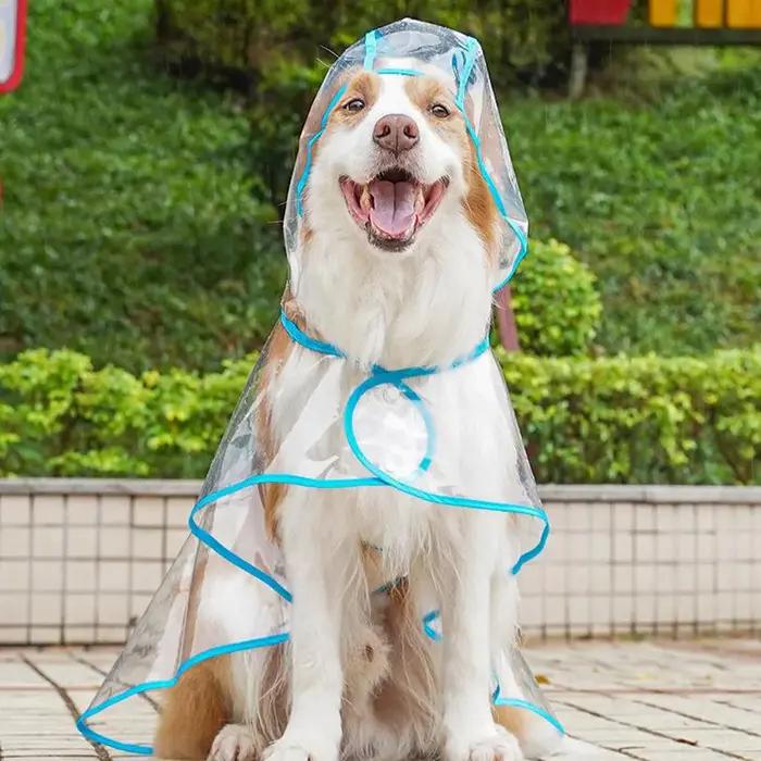 Imperméable à capuche transparent pour animaux de compagnie